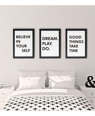 Kit Quadros Believe In Yourself, Dream Play Do, Good Things Take Time Kit Quadros Believe In Yourself, Dream Play Do, Good Things Take Time