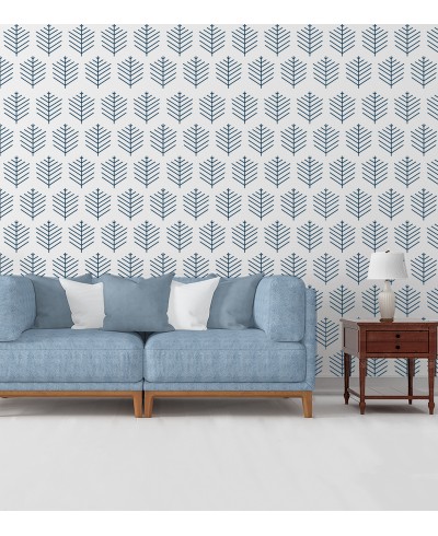 Papel de parede Folhagem geométrica em cores de azul. Papel de parede Folhagem geométrica em cores de azul.