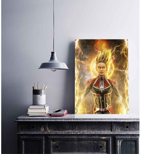 Quadro Decorativo Capitã Marvel Binária