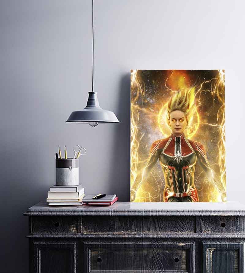 Quadro Decorativo Capitã Marvel Binária