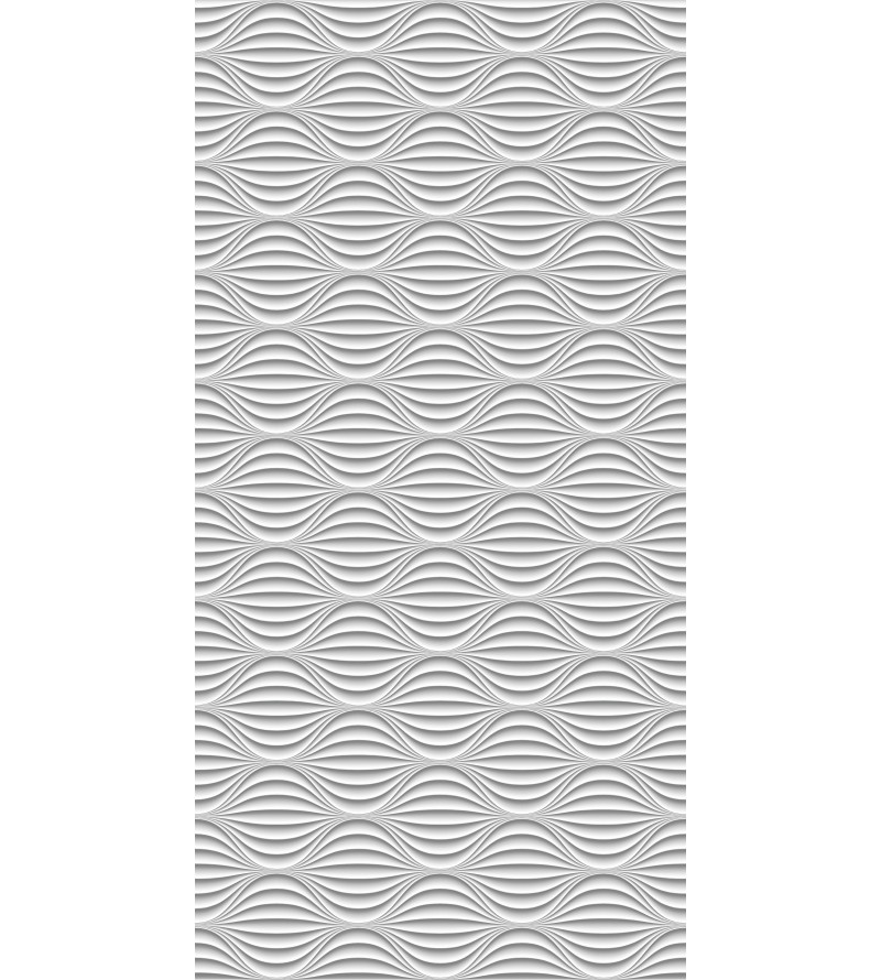 Papel de Parede 3D ondas com efeito de sombras em Tons de branco e cinza