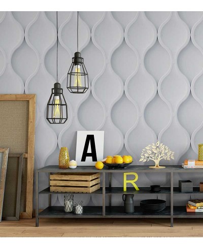 Papel de Parede 3D buracos em tons de branco e cinza