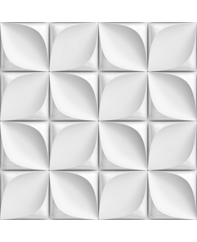 Papel de Parede 3D Flores em tons brancos e cinza