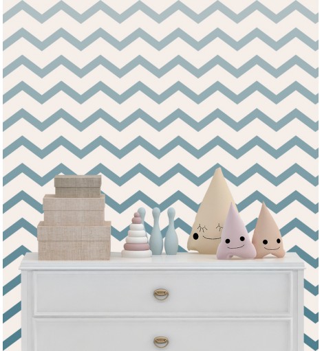Papel de parede Chevron azul degradê