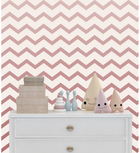 Papel de parede Chevron rosa degradê