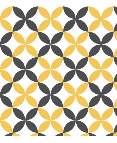 Papel de parede Flor geométrica Amarela e Cinza Papel de parede Flor geométrica Amarela e Cinza