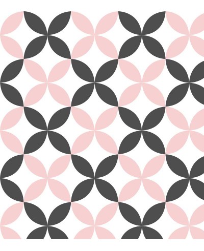 Papel de parede Flor geométrica Rosa e Preto Papel de parede Flor geométrica Rosa e Preto