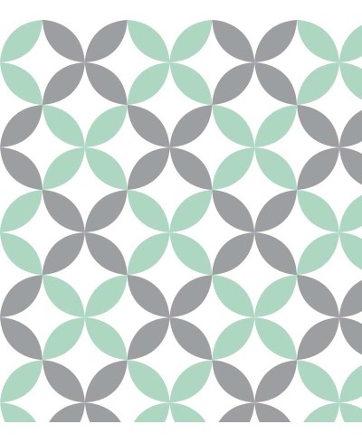 Papel de parede Flor geométrica Verde e Cinza Claro Papel de parede Flor geométrica Verde e Cinza Claro