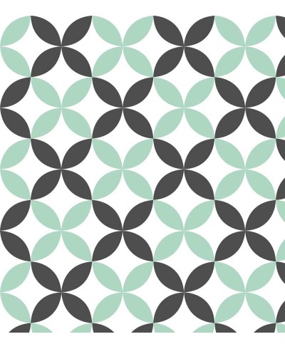 Papel de parede Flor geométrica Verde e Cinza Papel de parede Flor geométrica Verde e Cinza