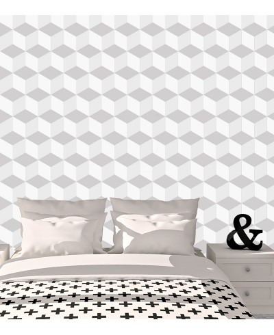 Papel de parede Triangulos 3d Branco e cinza Papel de parede Triangulos 3d Branco e cinza