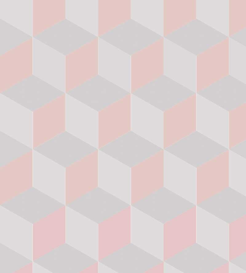 Papel de parede Triangulos 3d Rosa e cinza