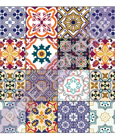 Adesivo De Azulejo Coloridos Português