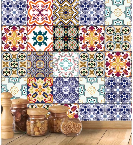 Adesivo De Azulejo Coloridos Português
