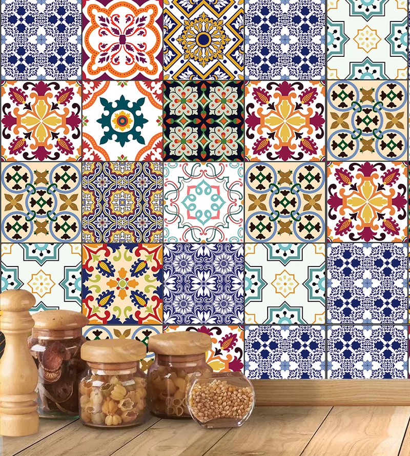 Adesivo De Azulejo Coloridos Português