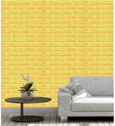 Papel de parede Tijolinhos amarelo