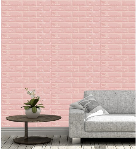 Papel de parede Tijolinhos rosa