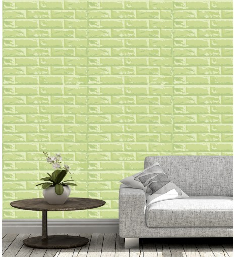 Papel de parede Tijolinhos verde