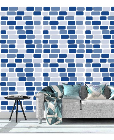 Papel de parede Tijolinhos azul texturizado Papel de parede Tijolinhos azul texturizado