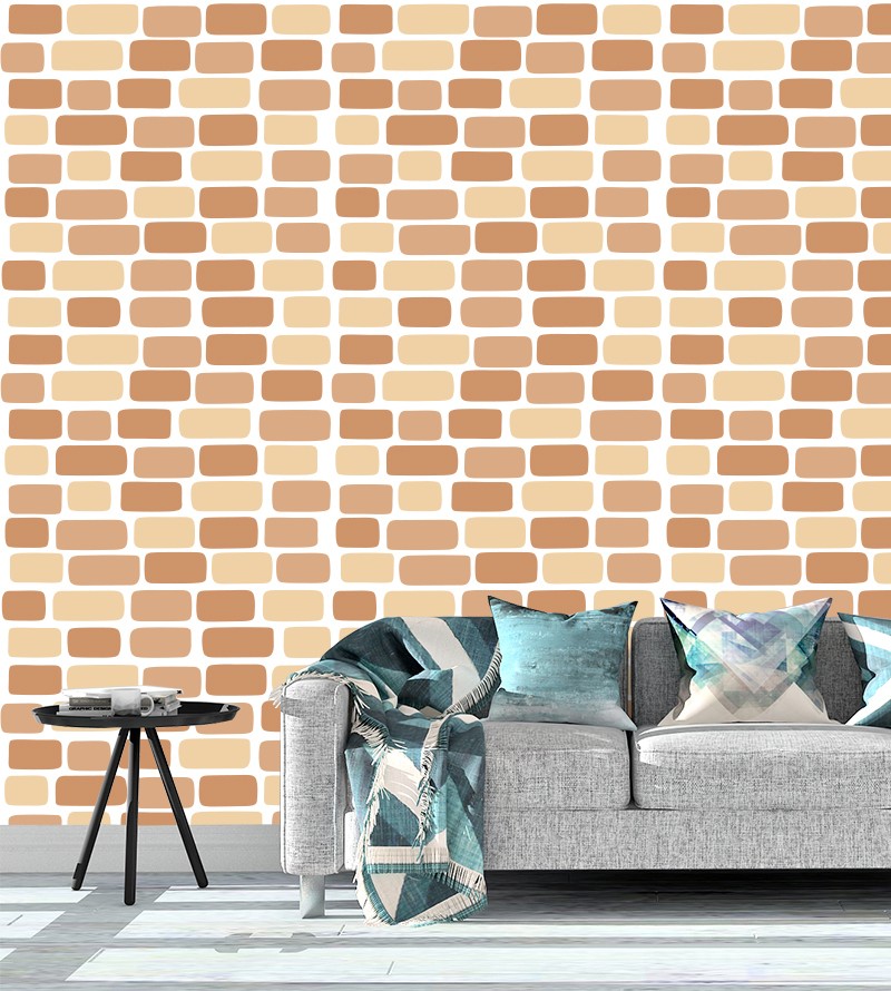 Papel de parede Tijolinhos marrom texturizado