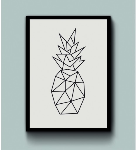 Quadro Abacaxi geométrico