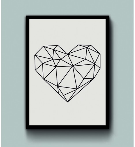 Quadro Coração geométrico