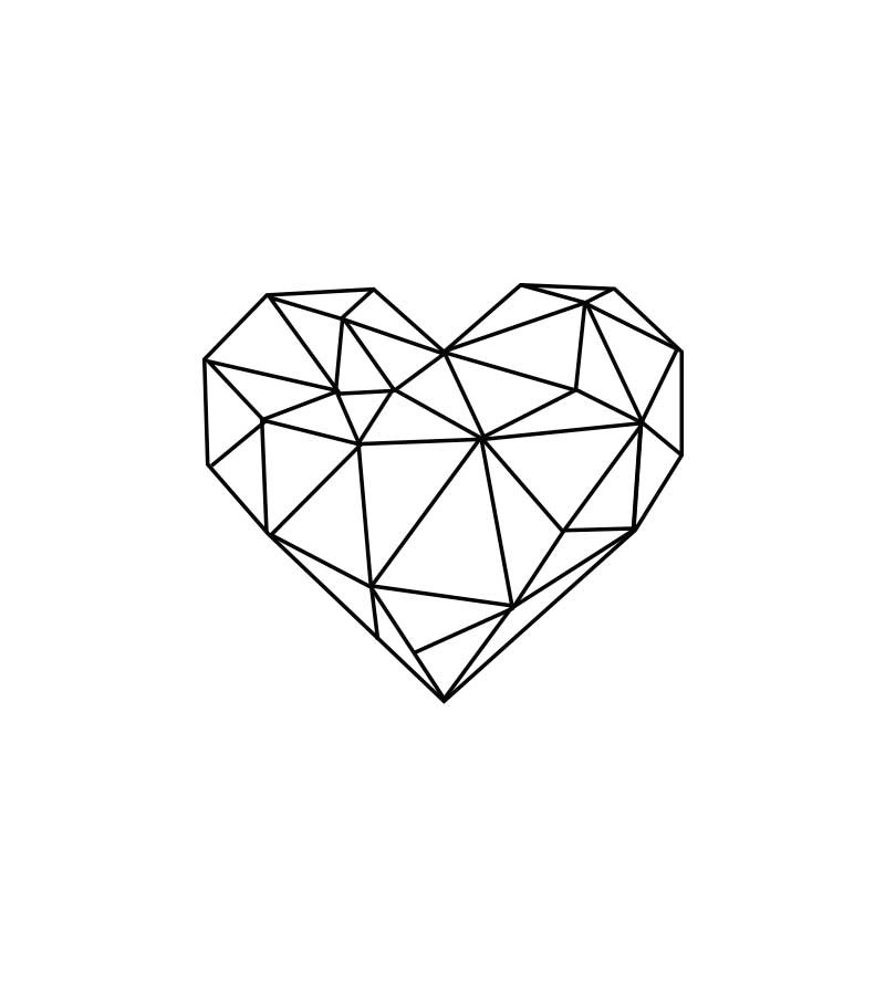 Quadro Coração geométrico