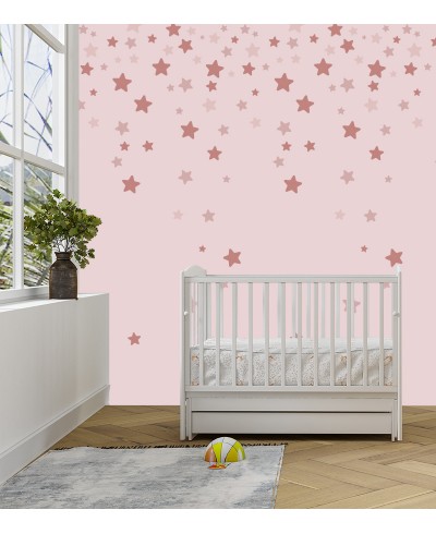 Papel de parede Estrelas caindo Rosa Papel de parede Estrelas caindo Rosa