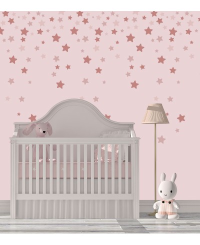 Papel de parede Estrelas caindo Rosa Papel de parede Estrelas caindo Rosa