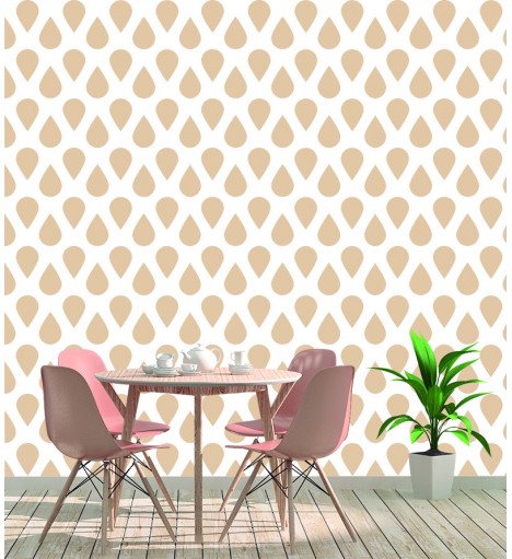 Papel de parede Gotas caindo bege