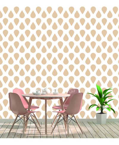 Papel de parede Gotas caindo bege Papel de parede Gotas caindo bege