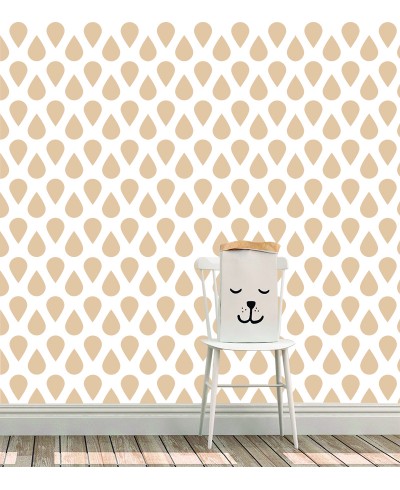 Papel de parede Gotas caindo bege Papel de parede Gotas caindo bege