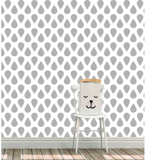 Papel de parede Gotas caindo cinza