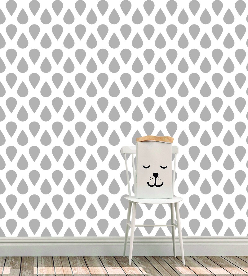 Papel de parede Gotas caindo cinza