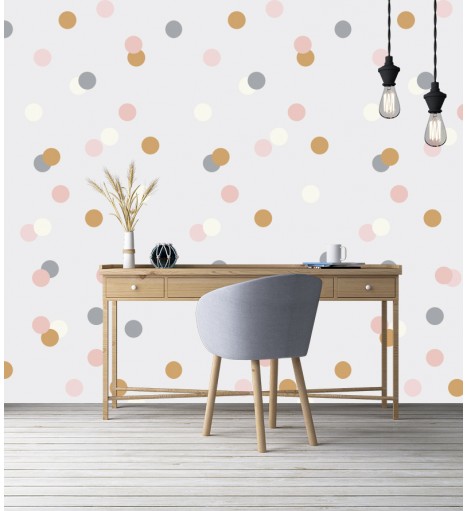Papel de parede Poá bolinhas coloridas