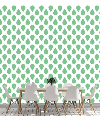 Papel de parede Gotas caindo Verde Papel de parede Gotas caindo Verde
