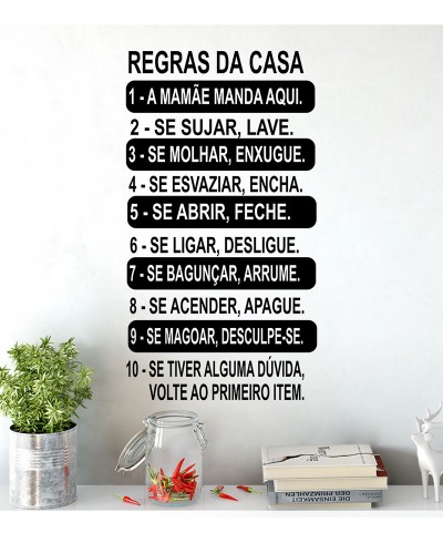 Adesivo de parede Regras da Casa