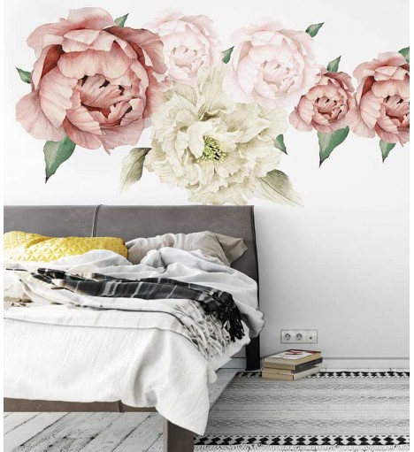 Adesivo Flores Vintage peonias