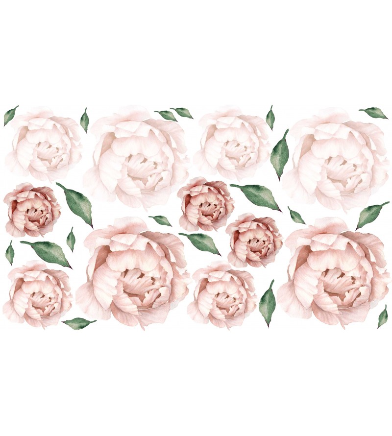 Kit Flores Peonias em adesivo blackout