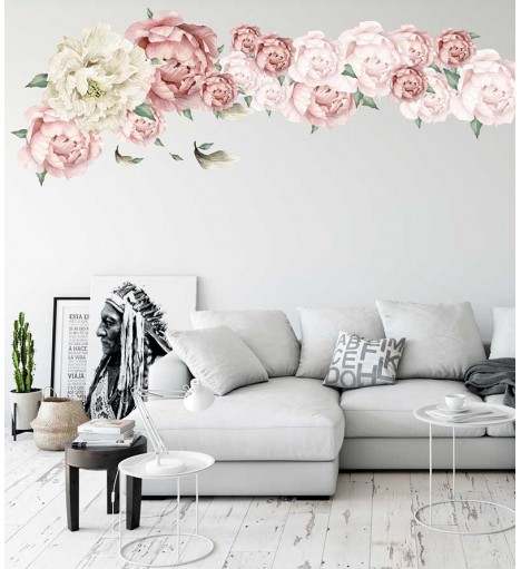 Kit Flores Peonias em adesivo blackout