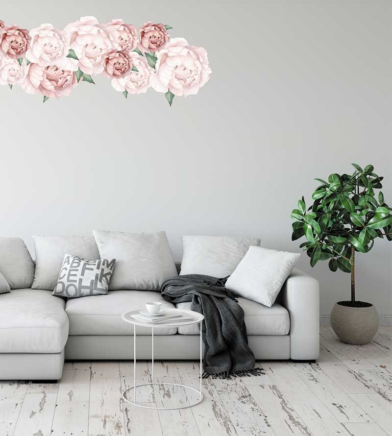 Kit Flores Peonias em adesivo blackout