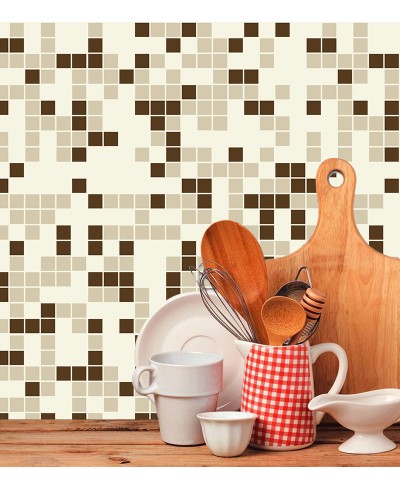 Adesivo Azulejo Pastilhas Em Tons de Bege