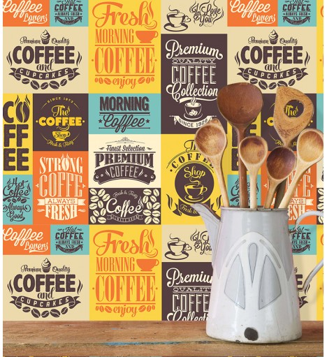 Adesivo Azulejos Retro Vintage Bom Café