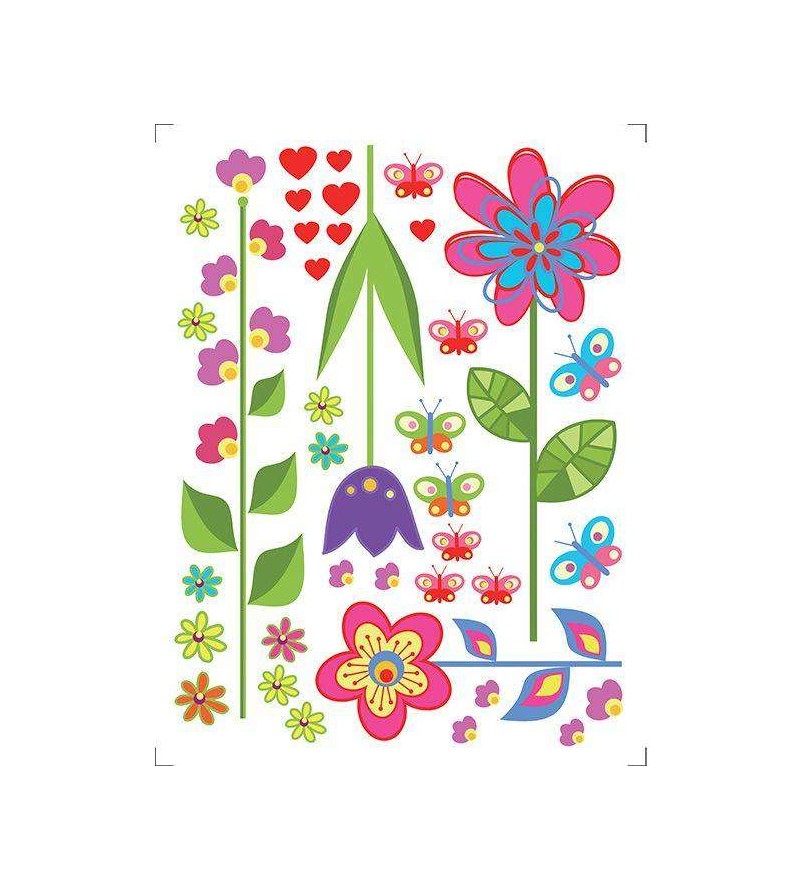 Stickers de flores com cores sortidas, tema feminino..