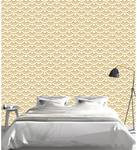 Papel de parede Ondas, em tons de ferrugem