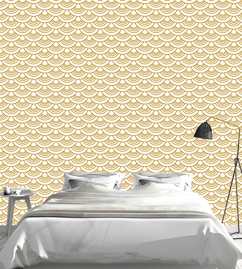 Papel de parede Ondas, em tons de ferrugem