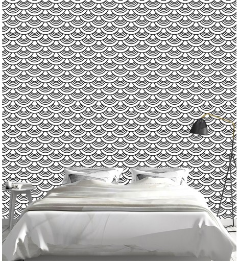 Papel de parede Ondas, em tons de preto