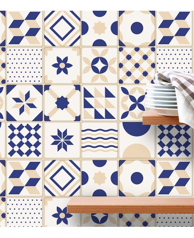Papel de Parede Azulejo Português Retrô em Bege e Branco