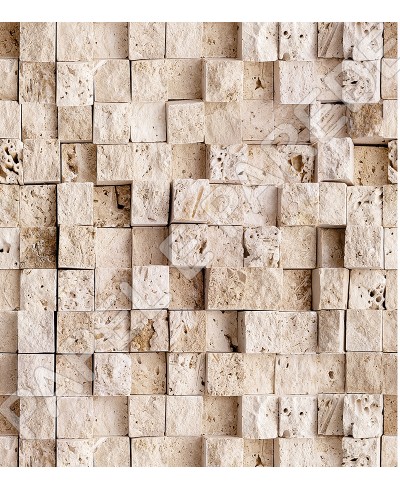 Papel de Parede Tijolo Sombras 3D em Tons de Bege