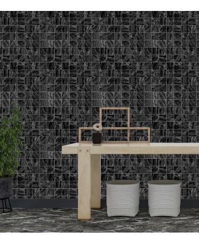 Papel de Parede Adesivo Textura Marmore Preto