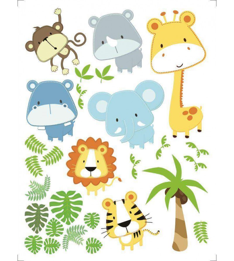 Tema safari baby com imagens delicadas cores sortidas..